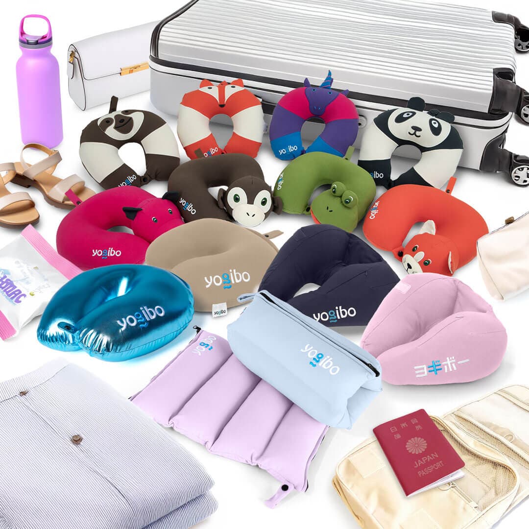 NeckPillow Yogiboファブリック特有の肌触りと伸縮性で旅先でも快適な睡眠を。